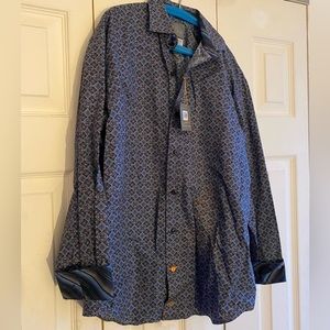 NWT Boys Thomas Dean Navy Dress Shirt. Size 14/16